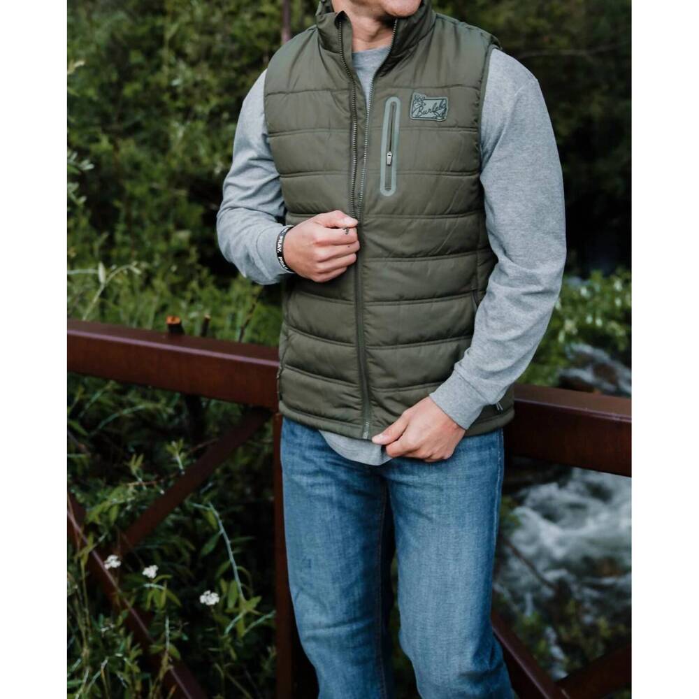 NEW BURLEBO puffer vest in mallard green